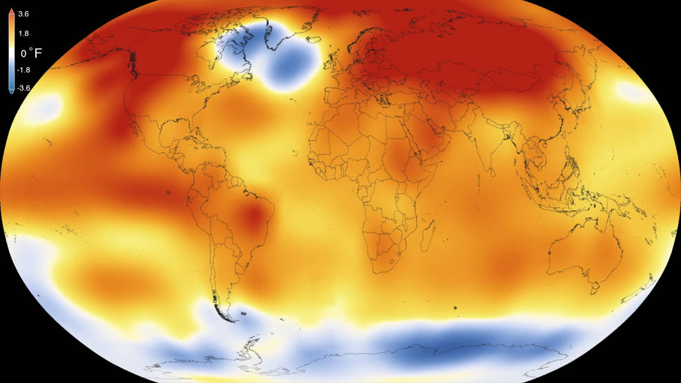 Global temperature anomolies